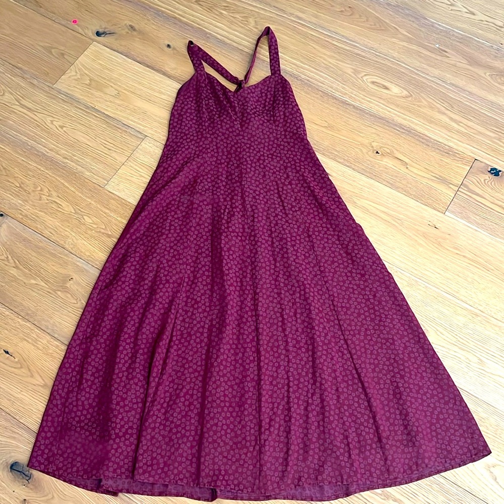 Madewell size 6 purple burgundy midi satin dress